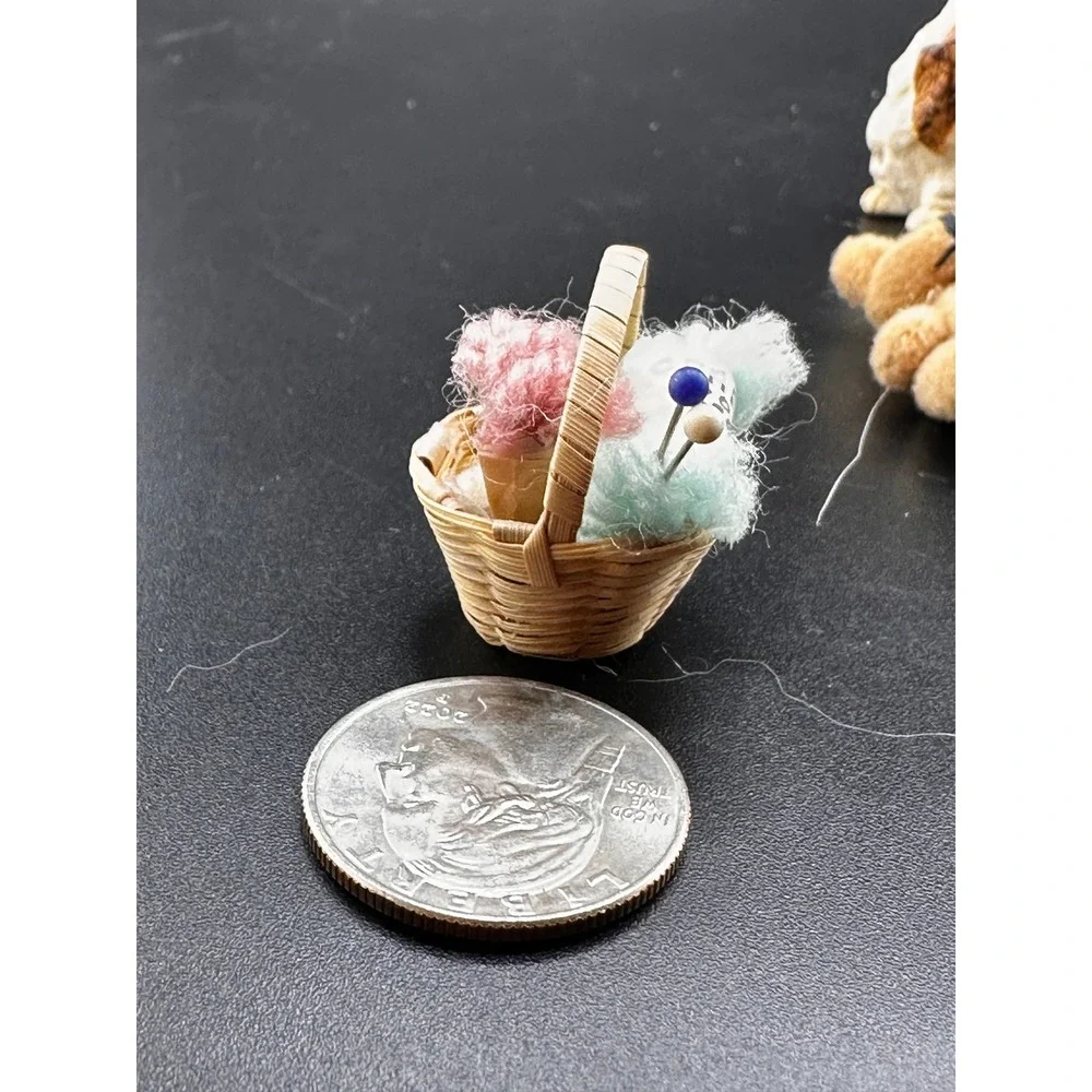 Dollhouse Restoration Miniatures Toys Dog Cat Books Owl‎ Vtg 1980s Baskets Brush